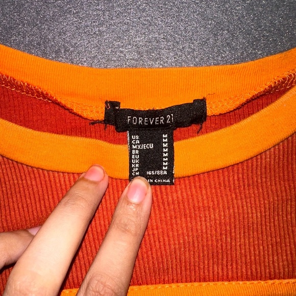 Forever 21 Surfer Vibe Orange Baby Tee - Picture 3 of 6